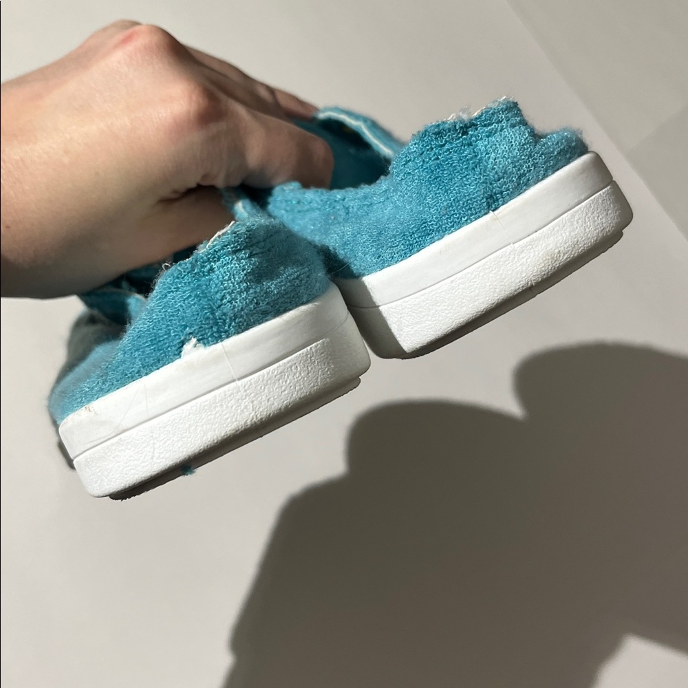 Vionic Beach Breeze slip-on mule sneakers teal terry cloth shoes summer sz 10 - Picture 5 of 8